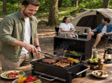 65 x 47 x 49 cm Black Tabletop Charcoal Grill with Chimney and Handle 700&degC High-Temperature 24264518