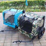 ZNTS Camouflage Foldable Bicycle Trailer Bike Trailer for Camping Pet Dog Cat Luggage Carry W136458022