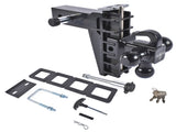 Adjustable Trailer Hitch Fits 2.5" Receiver 6" Drop/Rise 18500LBS 1-7/8", 2", 2-5/16" Tri-Balls 48160543