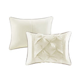 7 Piece Tufted Comforter Set Ivory Cal King B03596992