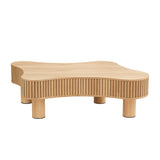 42.52 Inch Modern Wooden Handcraft Drum Coffee Table Irregular Shaped Coffee Table for Living W2582P251209