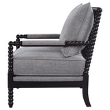 ZNTS Grey and Black Removable Back Accent Chair B062P145653