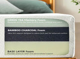 MADE IN US,10" Queen Size Green Tea Memory Foam Mattress in Box, Fiberglass Free, White W311P371388
