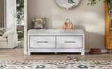 TREXM Shoe Bench with Removable Cushion, Entryway Bench with Hidden Storage for Living Room, N715P233804K