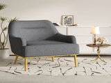 Modern Accent Chair Upholstered Armchair Single Sofa Chair with Curved Backrest and Gold Metal Legs N763P360684R