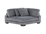 1pc Modern Living Room Furniture Modular Corner Seat Plush Gray Corduroy Fabric Upholstery Plywood B011P220980