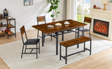 Folding Dining Table, 1.2 inches thick table top, for Dining Room,iving Room, Rustic Brown, 63.2'' W1162104704