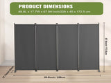 4-Panel Room Divider, Foldable Privacy Shields, Cloth Segregation Screens for Workspace, Sleeping 07449044