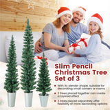 ZNTS 3 PCS Potted Artificial Christmas Tree Christmas Decoration 15413363