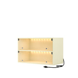 Off white Glass Door Shoe Box Shoe Storage Cabinet For Sneakers With RGB Led Light 06799497