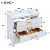 Modern 30inch Navy Blue/White Bathroom Vanity Cabinet Combo with Open
Storge, Two Drawers WF320373AAK