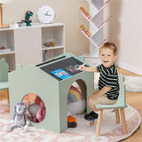 3 Pieces Wooden Kids Table and Chair Set - Inclined Chalkboards Ergonomic 70905908