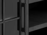 67 inch TV Stand Console for TVs up to 80 inches, No Assembly Required, Black and Whiskey Finish B108P160146