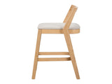 Jasper Indoor Rubberwood Barstool, Natural Finished and Beige Upholstery, Set of 2 N775P336213N