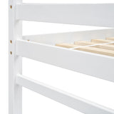 ZNTS Twin Size High Loft Bed with Ladder landing Platform, Ladders, Guardrails,White W504119725