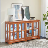 LED Curio Display Cabinet Antique Display Cabinet with Glass Doors Adjustable Shelves for W2275P292661