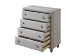 ZNTS Grey 4-Drawer Upholstered Chest B062P209026