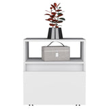 Austin Nightstand , End Table, Side Table Casters, Single Drawer-White B07092129