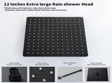 Male NPT Waterfall Tub and Shower Faucet Set, Suntisbo 10-Inch Matte Black Rain Shower SystemUnable 06639859