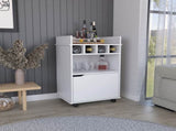 Phoenix Bar Cart with 2 Open Shelves 4 Cubbies and Cabinet B070P173179