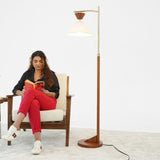 Contemporary Floor Lamp Zensa Brown Floor Lamp 110V, Standing Light for Living Room Centerpiece, B183P315130