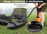 350lbs Inflatable Fishing Float Tube - 2 Air Chambers, Rod HolderFish Ruler, GreenGray 03732199