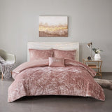 ZNTS Full/Queen Velvet Duvet Cover Set with Throw Pillow B03596047