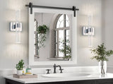 Contemporary Crystal Wall Light, Chrome Finish with Bubble Crystal, 2-Light Sconce for Bathroom, W1340P225796
