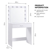 ZNTS Vanity Desk with Mirror and Lights, Dressing Table with Large Drawer, 1 Level Storage Dresser & 3 84566565