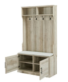 ZNTS Wood Coat Rack, Storage Shoe Cabinet, with Clothes Hook, with Sponge Pad Product, Multiple Storage 67234760