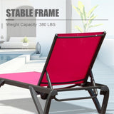 Outdoor Lounge Chair, Aluminum Plastic Patio Chaise Lounge with Side Table & 5 Position Adjustable W1859P149687
