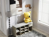 Storage Bench, Shoe Bench, Entryway Bench Padded Cushion, Drawer and Open Compartments, Bench 66471525
