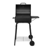 ZNTS Charcoal Grills Outdoor BBQ Grill, Barrel Charcoal Grill with Side Table and Wheels, for Outdoor 49876379