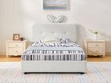 Twin Size Kids Upholstered Bed with Oversized Rabbit Ear Headboard, LED Light & 4 Storage Drawers, W1413P384921