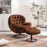 Accent chair TV Chair Living room Chair with Ottoman-BROWN W676P232279