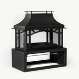 Steel wood outdoor fireplace garden wood burning chimney W853P166784