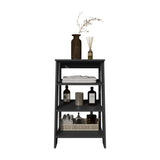 BATHBI 30" High 4-Tier Ladder Shelf Organizer for Bathroom, Side Table, Living room in Black B070P242495