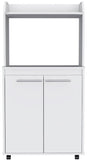 Kira Kitchen Kart, Double Door Cabinet, One Open Shelf, Two Interior Shelves -White B20091922