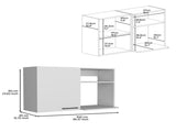 Stackable Wall Storage Cabinet 24" H, Two Internal Shelves, Two External Storage Shelves, One Door, B097133151