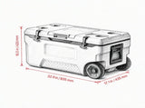 74 QT Portable Wheeled Cooler, Cup Holder & Sturdy Handles, for Family Picnics & Long Trips 67165625