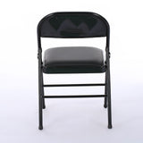 6pcs Elegant Foldable Iron & PVC Chairs for Convention & Exhibition Black 76060515