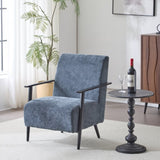 26.38" Modern Blue Gray Lounge Chair with Polyester Upholstery and Sturdy Metal Frame, Ideal for N767P236501G