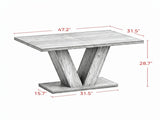 47.2" Modern Rectangular Dining Table for 4 People, Kitchen Table for Dining Room & Living 99549675