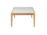 Gwynn Frosted Glass Top Natural Finish Coffee Table B2726P244386