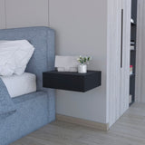 Black Wall-Mounted Floating Nightstand B062P175155