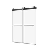 ZNTS 56 to 60 in. W x 76 in. H Double Sliding Frameless Soft-Close Shower Door with Premium 3/8 Inch W157368837