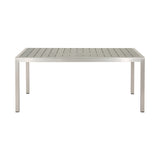 Coral Outdoor Aluminum Dining Table with Faux Wood Top, Gray Finish,Grey 60452.00