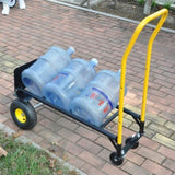 HT1006BK-YL Hand Truck Dual Purpose 2 Wheel Dolly Cart and 4 Wheel Push Cart with Swivel Wheels 330 W227109388