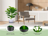 2-Pack 35.5" Artificial Fiddle Leaf Tree - 32 Realistic Leaves, PEVAPE Material, Green 40262150