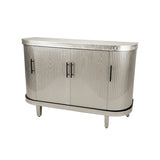 Modern Curved Sideboard 47.2-Inch Decorative Storage Cabinet Wooden Console Table Coffee Bar Cabinet W757P190336